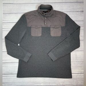 Banana Republic Men's Gray Henley Pullover Sweater Jacket Size XL